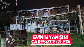 Evinin yanışını çaresizce izledi