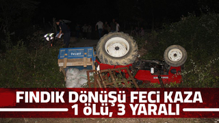 Evlerine 50 metre kala traktör devrildi: 1 ölü, 3 yaralı
