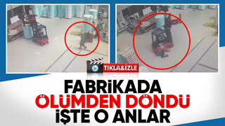Fabrikada forklift kazası kamerada