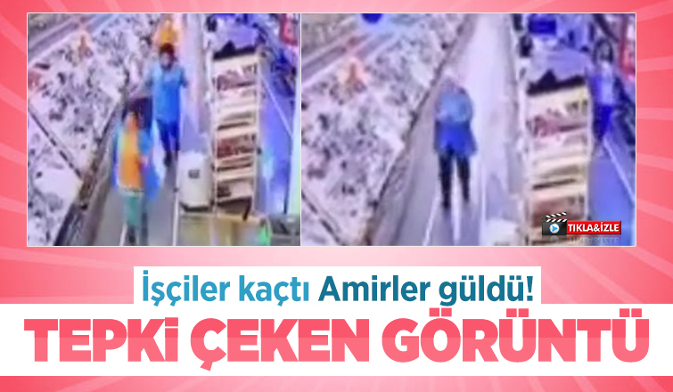 Fabrikada işçilerin kaçış görüntüsünü izleyip gülen amirleri tepki çekti