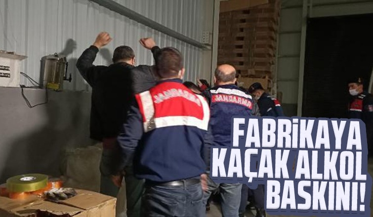 Fabrikaya kaçak alkol baskını