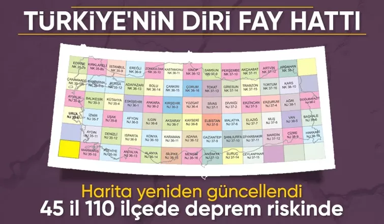 Fay hattı haritası yenilendi: 45 il ve 110 ilçe deprem riski taşıyor