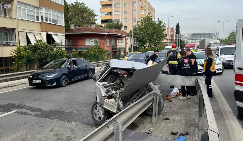 Feci ölüm; Bariyerlere ok gibi saplandı