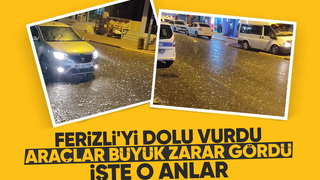 Ferizli'de ceviz büyüklüğünde dolu yağdı