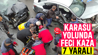 Ferizli'de feci kaza: 7 yaralı
