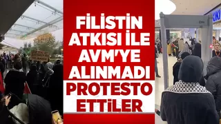 Filistin atkısı ile AVM'ye alınmadı