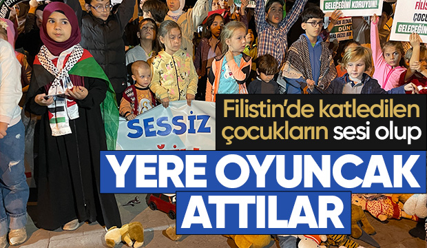 Filistinli çocuklar için oyuncak bıraktılar