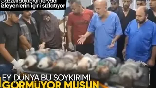 Filistinli doktor, katledilen çocukların başında dünyaya isyan etti