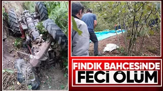 Fındık bahçesinde traktör devrildi: 1 ölü