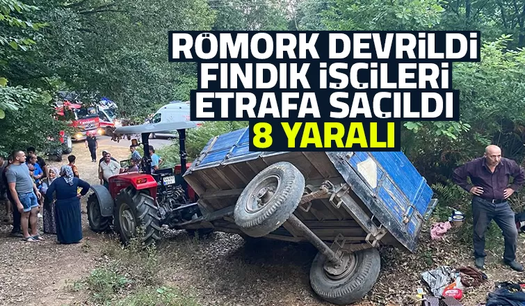 Fındık işçileri kaza yaptı: 8 yaralı