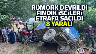 Fındık işçileri kaza yaptı: 8 yaralı