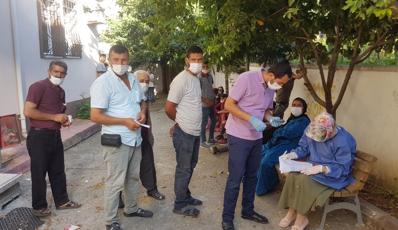 Fındık işçileri korona taramasından geçti