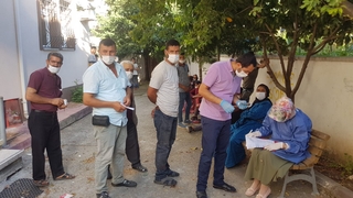 Fındık işçileri korona taramasından geçti