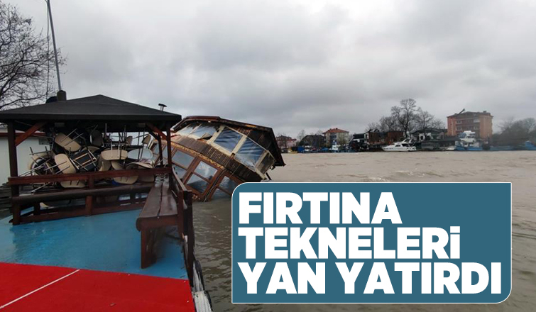 Fırtına Karasu'da tekneleri yan yatırdı