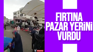 Fırtına pazar yerini dağıttı