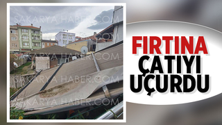 Fırtınada evin çatısı uçtu