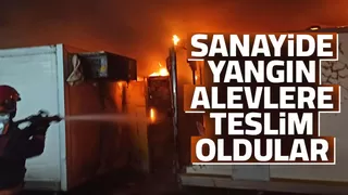 Frigorifik kasalar alev alev yandı