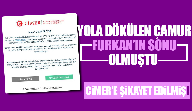 Furkan'ın öldüğü yol için CİMER'e başvuru yapılmış