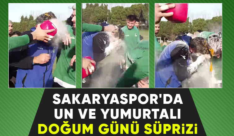 Futbolcu ve antrenöre un ve yumurtalı doğum günü sürprizi