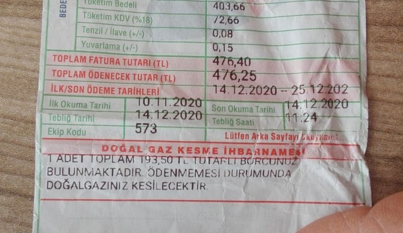 10 günlük bebeği olan ailenin doğalgazı kesildi