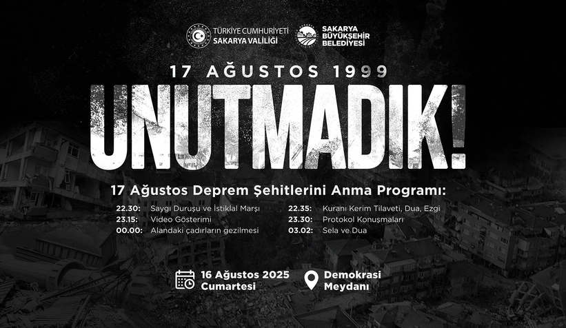 17 Ağustos Depremi'nin 26. yılı; Anma programı düzenlenecek