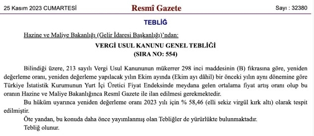 2024 yılı vergi ve cezalardaki zam oranı yüzde 58,46 oldu