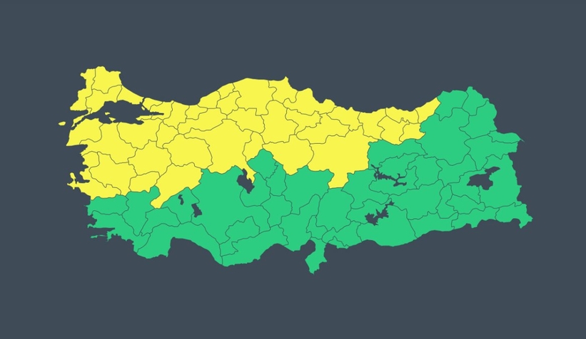 39 kente sarı kodlu uyarı