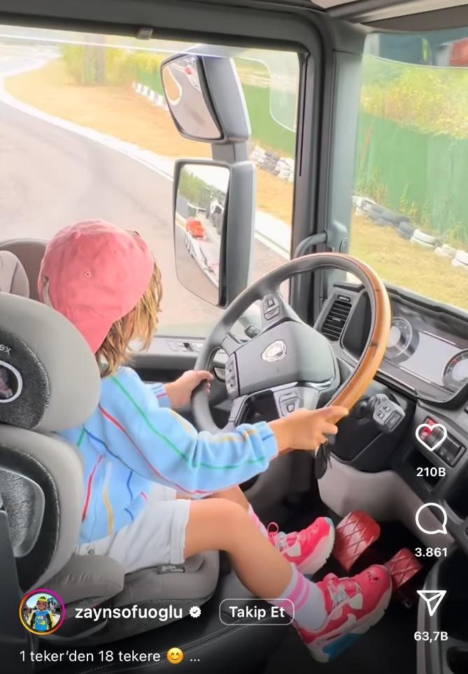 4 yaşındaki Zayn bu kez tır kullandı