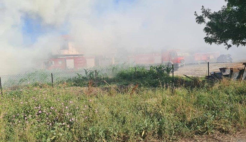 700 saman balyası kül oldu