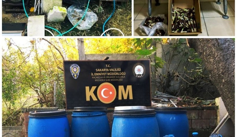 855 litre el yapımı içki ele geçirildi