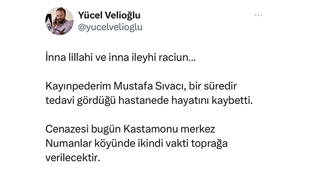 AA Bölge Müdürü Yücel Velioğlu'nun acı günü