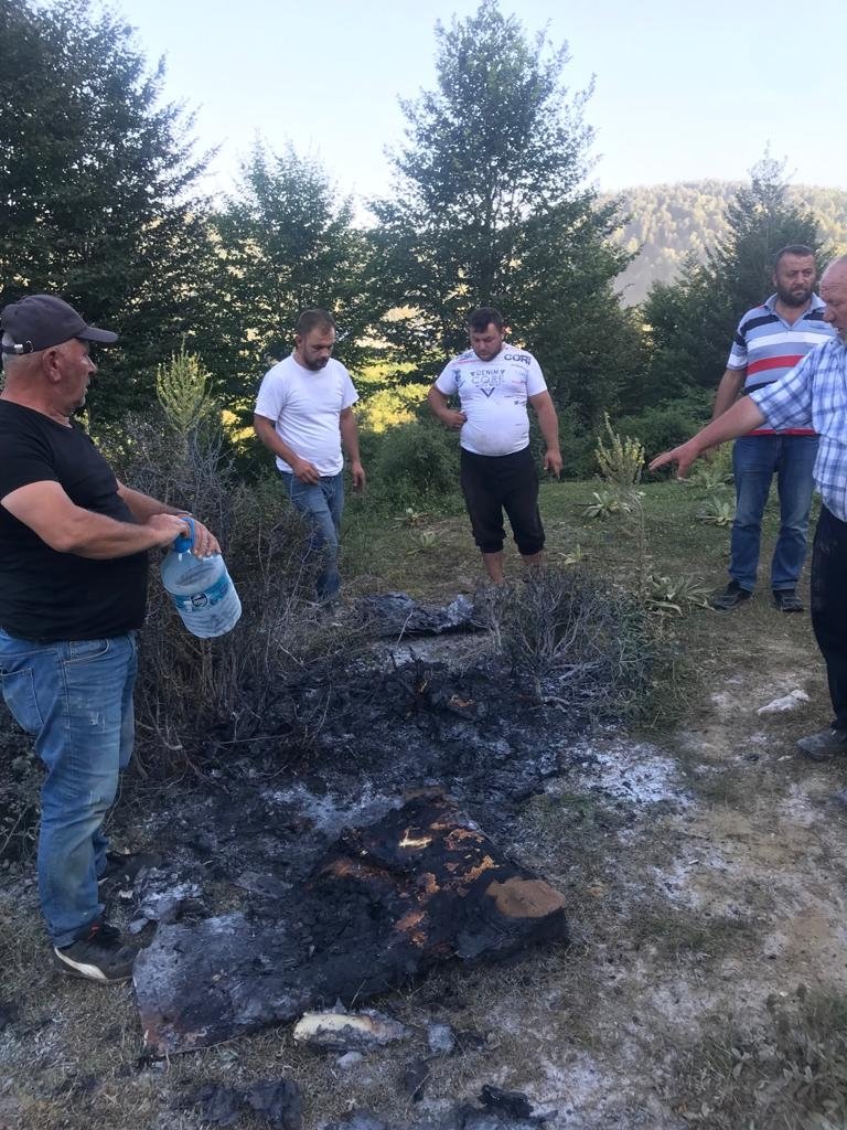 Acelle Yaylasında Yangın Son Anda Söndürüldü 