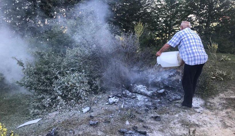 Acelle Yaylasında Yangın Son Anda Söndürüldü 