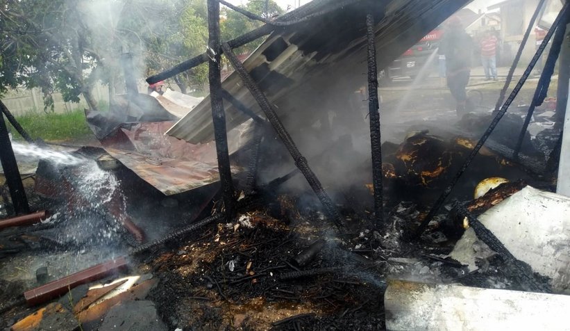 Ahır yangınında 3 hayvan telef oldu