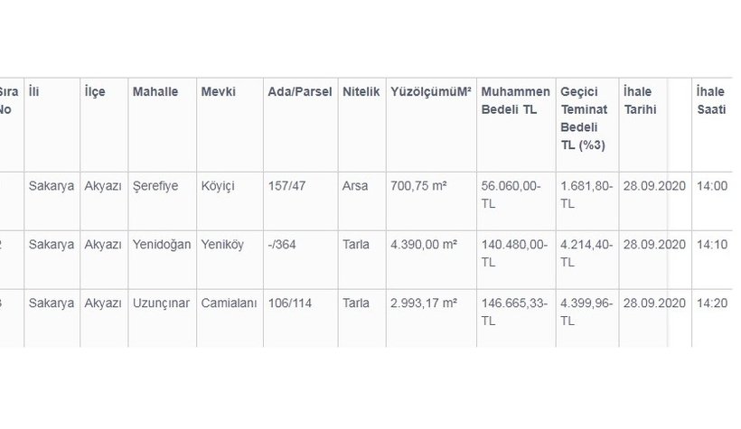 Akyazı Belediyesi 3 taşınmazı satışa çıkardı