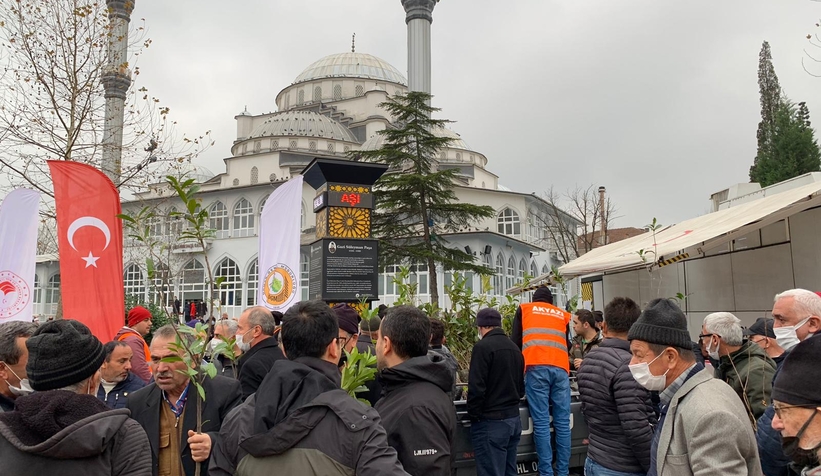 Akyazı'da 1200 fidan dağıtıldı
