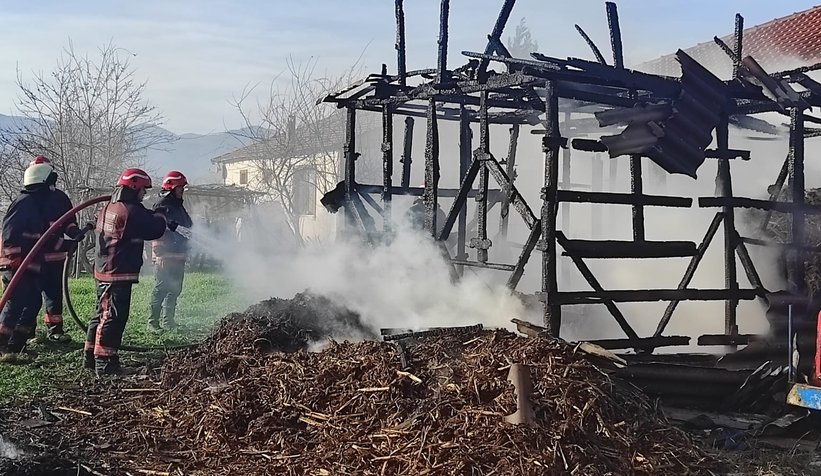 Akyazı'da ahır yangınında iki büyükbaş hayvan telef oldu
