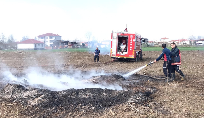 Akyazı'da anız yangını