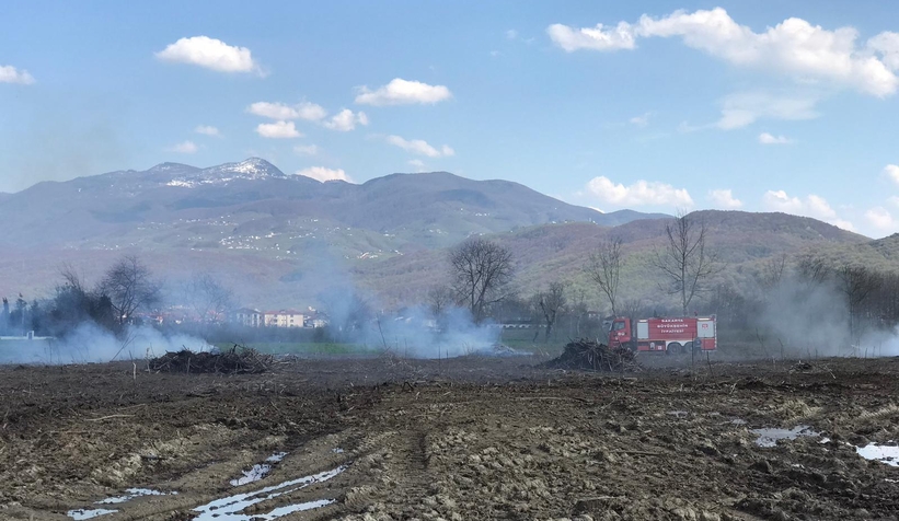 Akyazı'da anız yangını