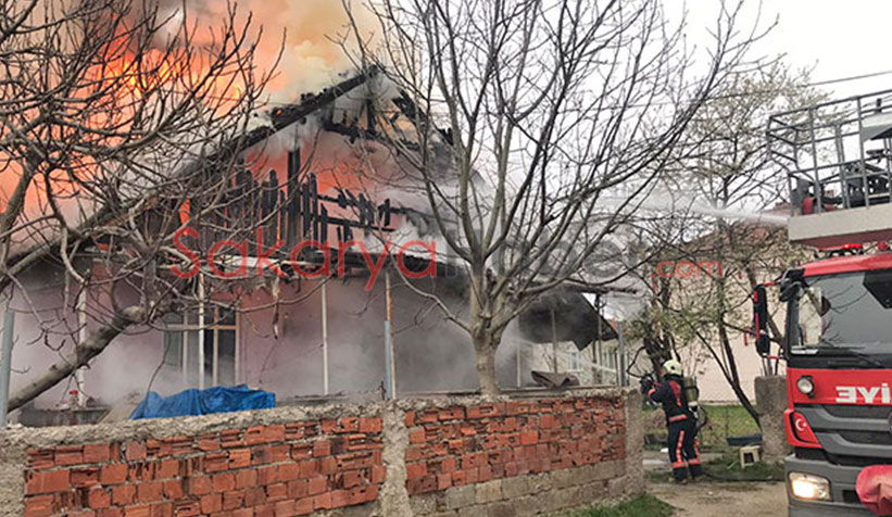 Akyazı'da ev alevlere teslim oldu