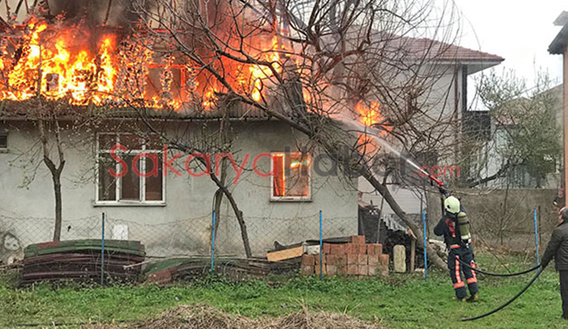 Akyazı'da ev alevlere teslim oldu