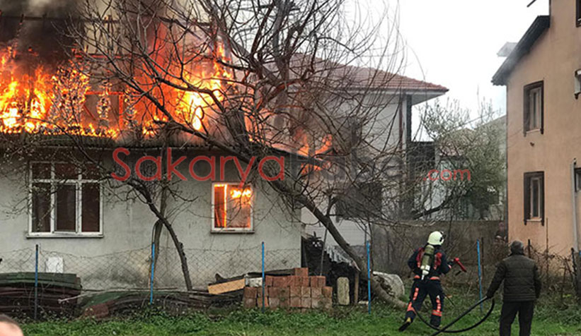 Akyazı'da ev alevlere teslim oldu