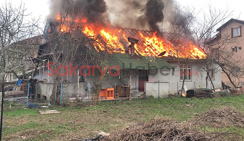 Akyazı'da ev alevlere teslim oldu