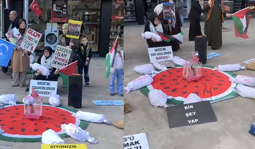 Akyazı'da Gazze için başlatılan nöbet devam ediyor