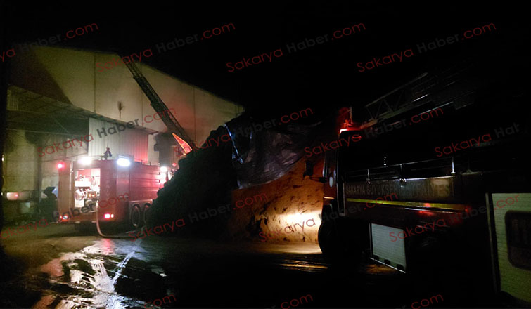 Akyazı'da kauçuk fabrikasında yangın