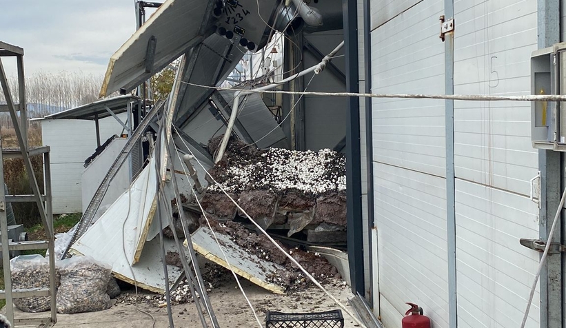 Akyazı'da mantar tesisinin duvarı yıkıldı