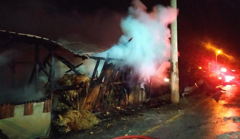 Akyazı'da samanlık alev alev yandı