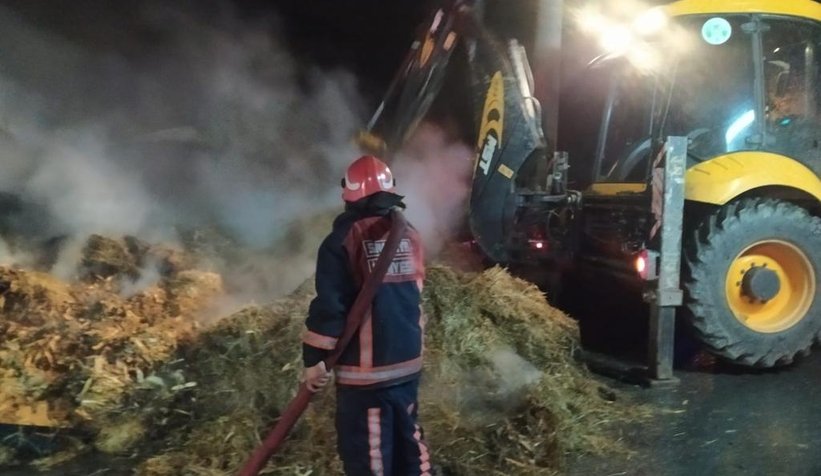 Akyazı'da samanlık alev alev yandı