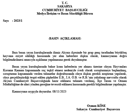 Akyazı'daki skandal olay için savcılık harekete geçti