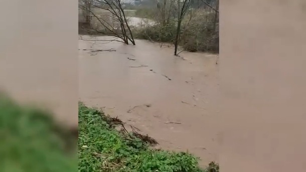 Akyazıda şiddetli yağış dereler taşma noktasına geldi